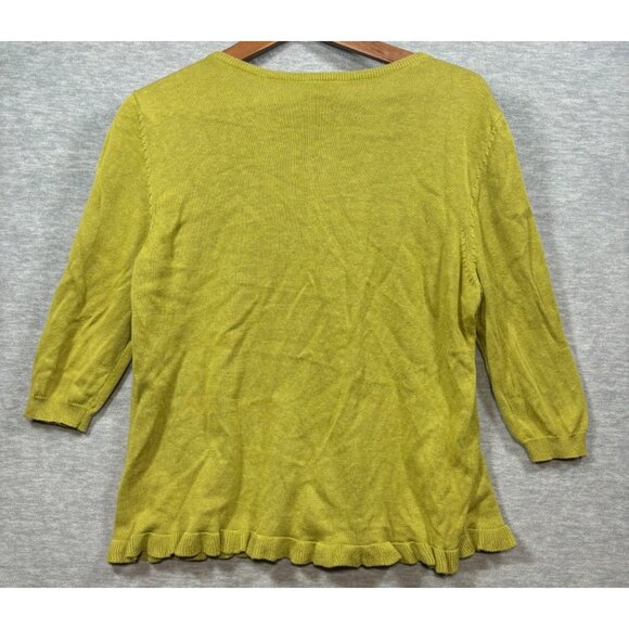 Soft Surroundings Beaded Cardigan Sweater L 3/4 Sleeve Snap Front - Picture 5 of 5